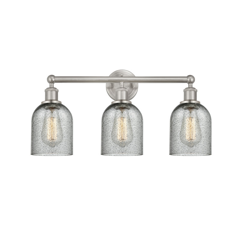 Éclairage pour meuble-lavabo de salle de bain 3 lumières 23 po Reiko, Gris anthracite, Nickel satiné brossé