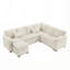 Canapé modulaire avec repose-pieds avec rangement et tissu chenille et 2 coussins de salon-1562818791