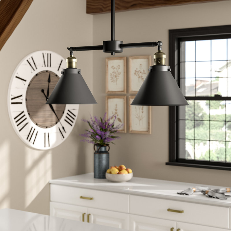 Paylor 2 - Light Kitchen Island Pendant, No Bulb Included, Matte Black, Matte Black
