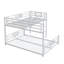 Lit superposé en L blanc en métal sans sommier-223545942