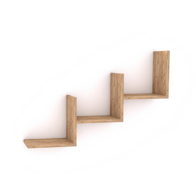 Tablette murale moderne, couleur pin atlantique, 35,4 x 23,6 x 7,7 pouces | 100% panneau de particules enduit de mélamine, épaisseur: 0,7 pouce | Nombreuses tablettes pour un rangement supplémentaire, conception murale, parfaite pour l'organisation à la maison ou au bureau