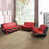 Simili cuir noir / rouge
