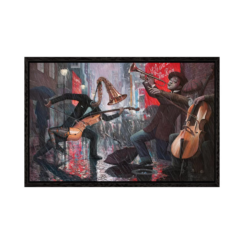 Life Is A Dance In The Rain V by Adrian Borda - Print on Canvas, Black Framed Canvas, 152.5 cm H x 101.5 cm W