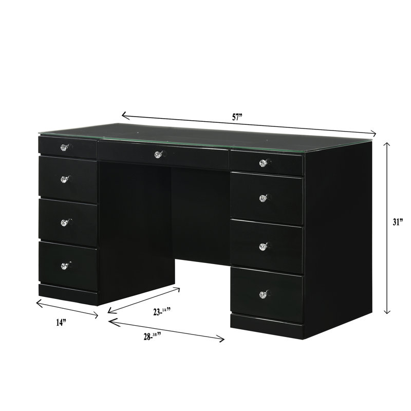 Meuble-lavabo 1 pièce 1 pièce Glam, Noir