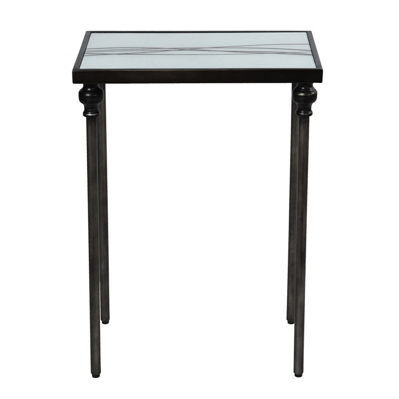 Austin Allen James - Table d'appoint - Petite structure en fer - Finition satinée, Blanc, Noir