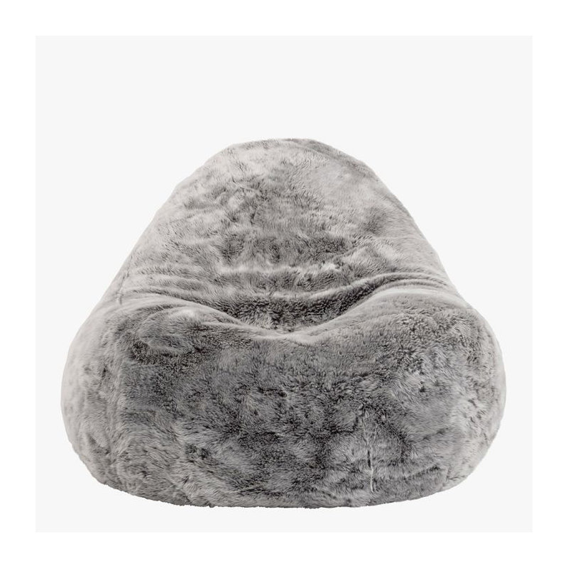 Faux Fur Giant Bean Bag Chair, Arctic Wolf Grey