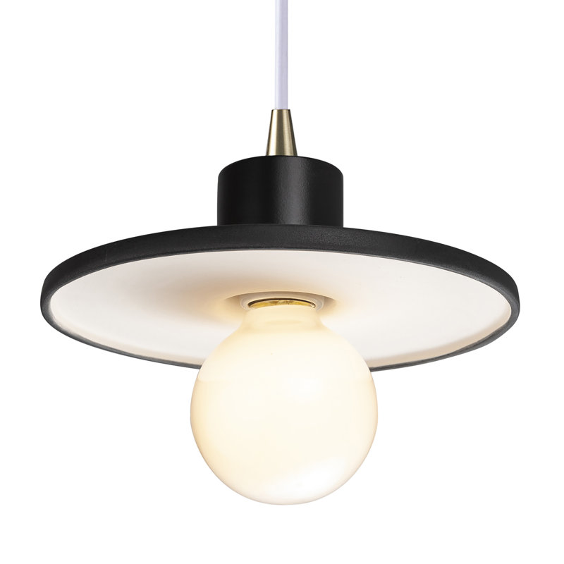 Leni - Light Single Pendant, Gloss Black/Matte White, Antique Brass