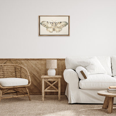 Toile flottante «Dusty Beige Moth Brown» par Petal Prints Design