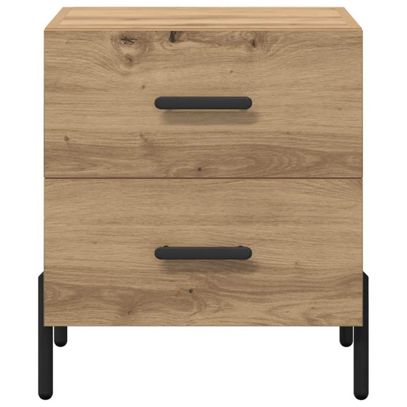 40cm W Manufactured Wood Bedside Table, Artisan Oak