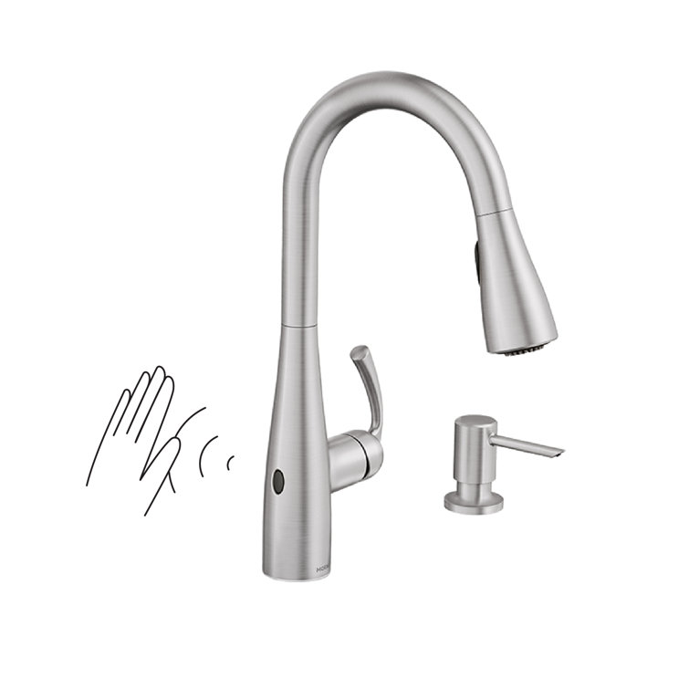 Essie Touchless 1-Handle Pull-Down Sprayer Kitchen Faucet With Motionsense Wave And Power Clean