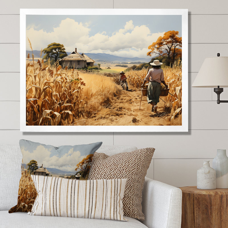 «African Harvest Abundance IV», reproduction sur toile, Cadre photo blanc, H 34 po x l 44 po x P 1,5 po