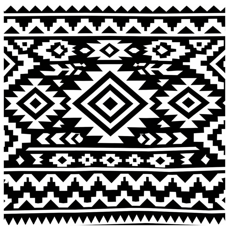 Édredon noir et blanc à motif aztèque, King