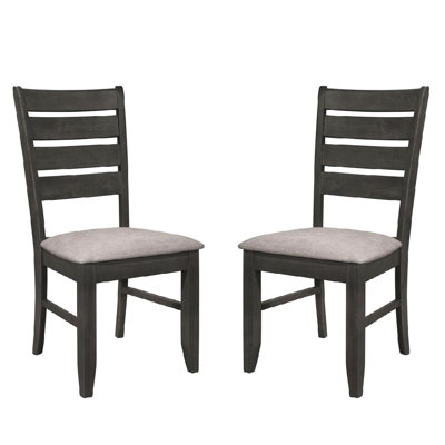 2 chaises de salle à manger avec revêtement gris foncé, dossier pour une atmosphère détendue 2 chaises, sièges rembourrés en tissu et attrayant