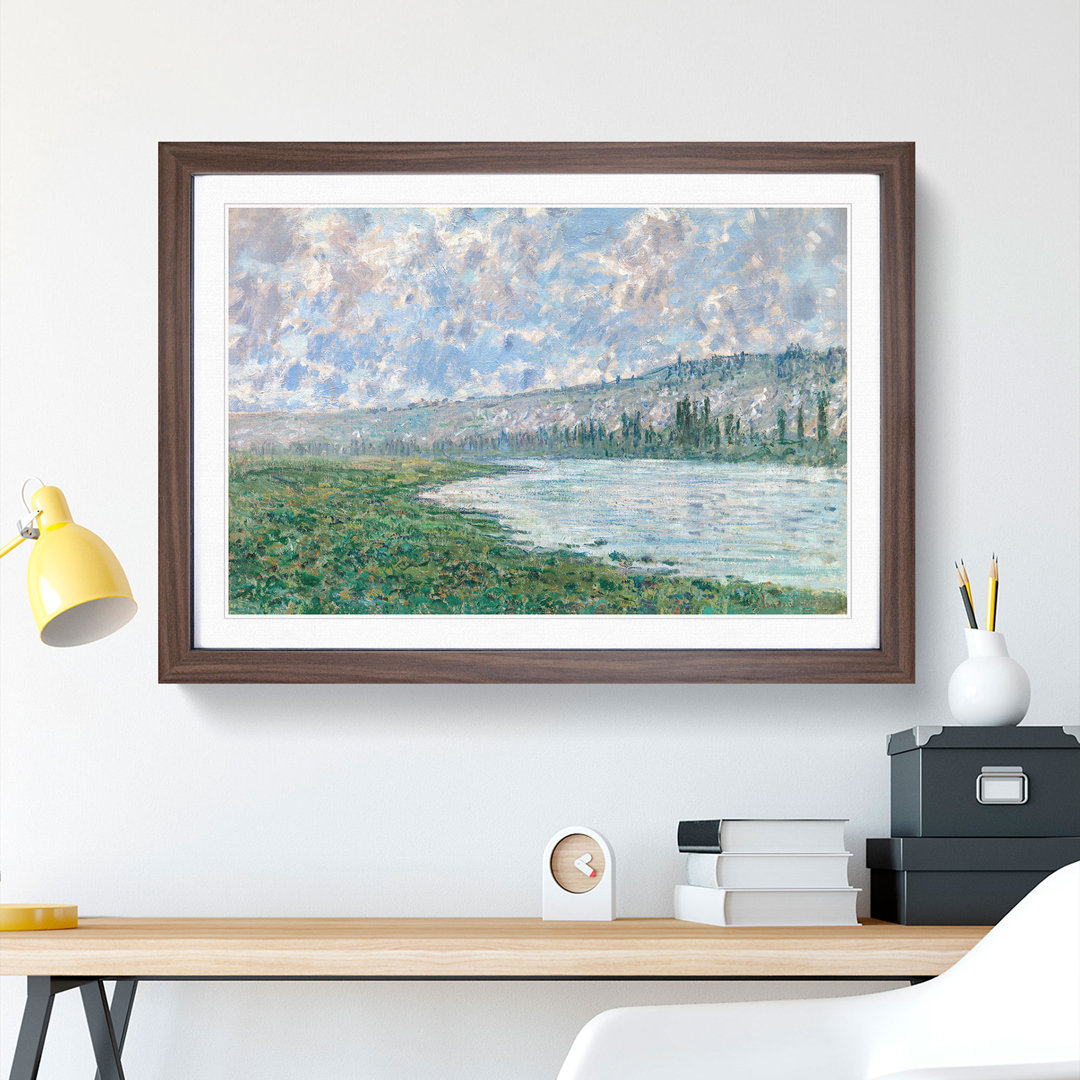 The Seine at Vetheuil by Claude Monet - Framed Print