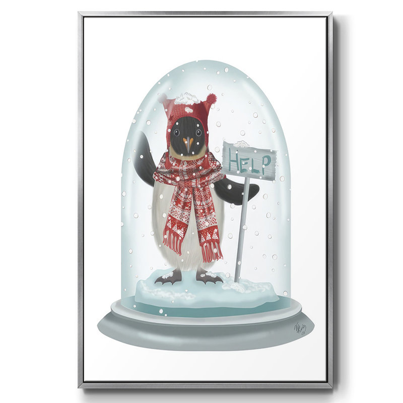 Boule à neige de Noël pingouin, H 25 po x l 17 po x P 1,5 po, Gris