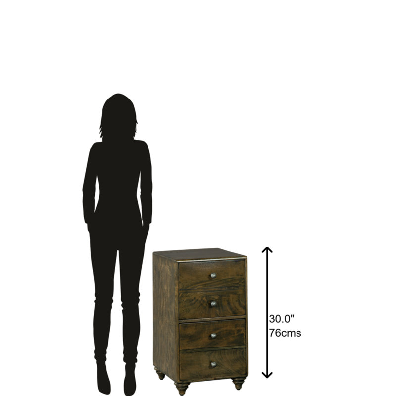Cambridge Brown Acacia 2-Drawer Vertical File Cabinet
