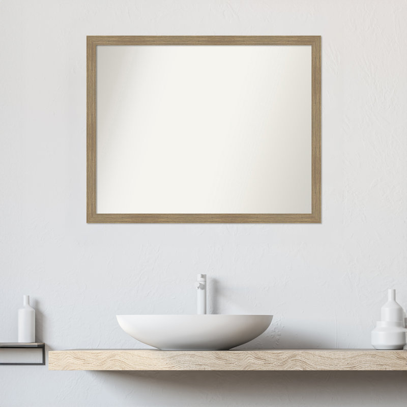 Miroir mural Jisu, 24 po x 30 po, Rectangle, Brun