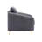 Modern Curved Arm Gray Linen Sofa