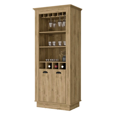 Rangement pour bouteilles de vin fonctionnel avec tablettes
