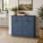 Farmhouse Double Tilt Out Trash Cabinet for 20 Gallon Trash Cans, Free Standing Recycling Cabinet with Hideaway Drawer, Barn Door Style Laundry Sorter Cabinet, Tilt Out Trash Cabinet for Kitchen-135996349