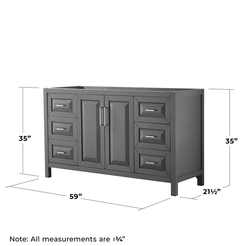 Daria 59'' W Single Bathroom Vanity Base, Dark Gray/Polished Chrome