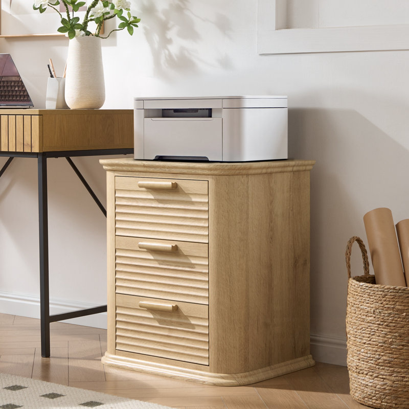 Sarabia avec 3 tiroirs et station de charge, Naturel