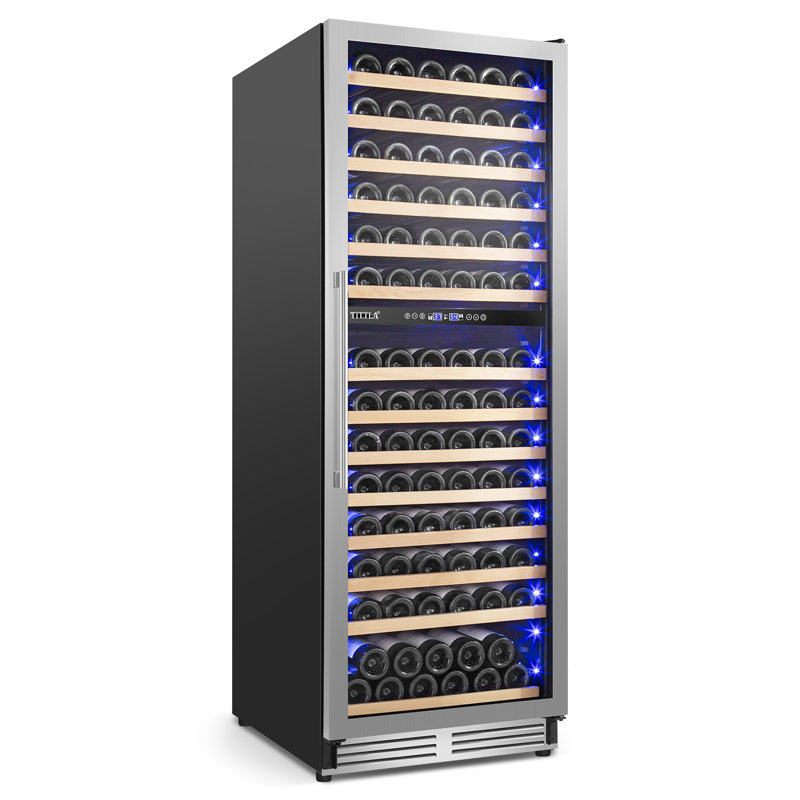 24" Dual Zone Stainless Steel Wine Cooler with Interior Lighting