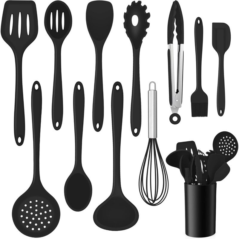 LIFEWITA 12 Utensil Set, Black