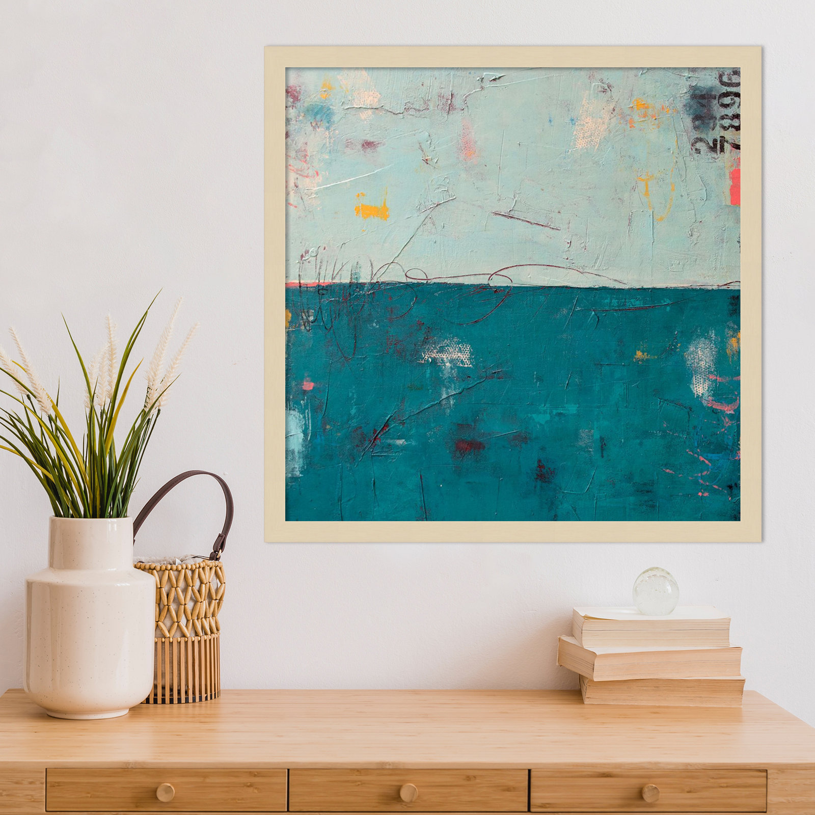 Blue Bay Hideaway Print by Erin Ashley, 21" H x 21" W, Brown