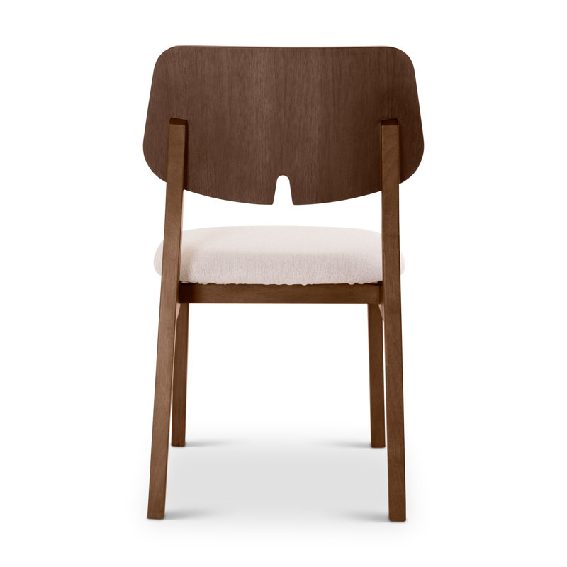 Modern Brazilian Beth Side Chair, Medley Ivory / Nogal