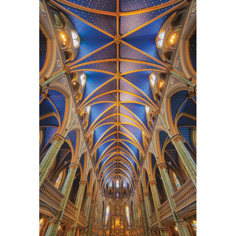Basilique Notre-Dame, L 12 po x H 18 po, Cadre simple argenté, Oui