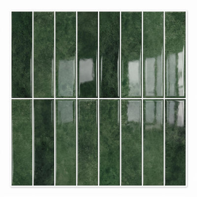 10 Sheets 3D Peel and Stick Wall Tiles, Glossy Gel Drop Self-Adhesive Backsplash Tile, Waterproof Sticky Wall Panel for Kitchen Bathroom Decor, Green & Brown Color Options