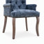Chaise de salle à manger rembourrée en tissu de chenille, pieds courbés en bois massif, élégante chaise de salle à manger capitonnée pour salle à manger club, paquet simple-1121905627-1121905628