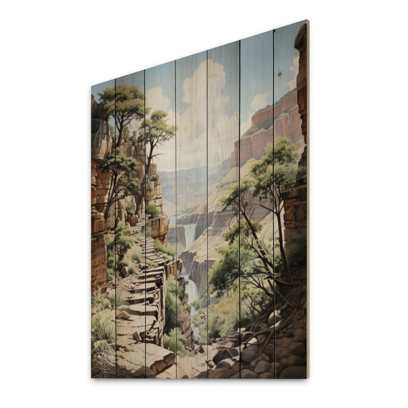 «Canyon Serenading Shadows Landscape I», reproduction sur bois, H 20 po x l 10 po x P 0,78 po