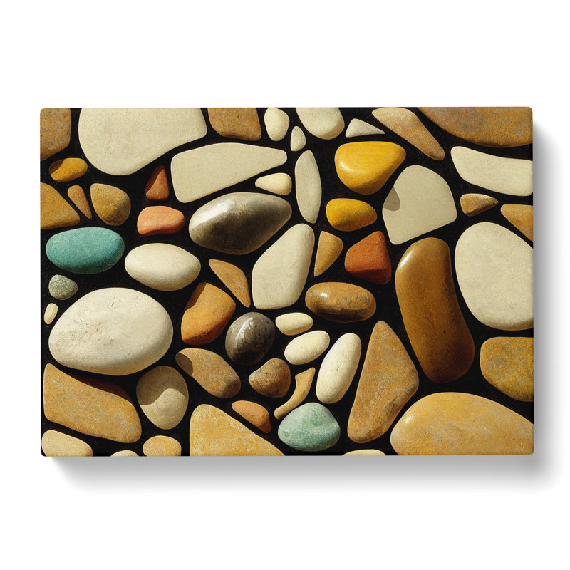 Shiny River Pebbles Vol.2 - Wrapped Canvas, 35cm H x 50cm W x 3cm D