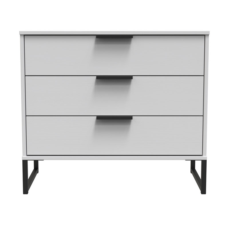 Turah 77cm W 3 - Drawer Chest of Drawers, Grey Ash
