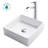 Ceramic Square Vessel Bathroom Sink with Faucet-3955012
