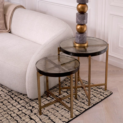 Haymann Glass Top Nesting Tables