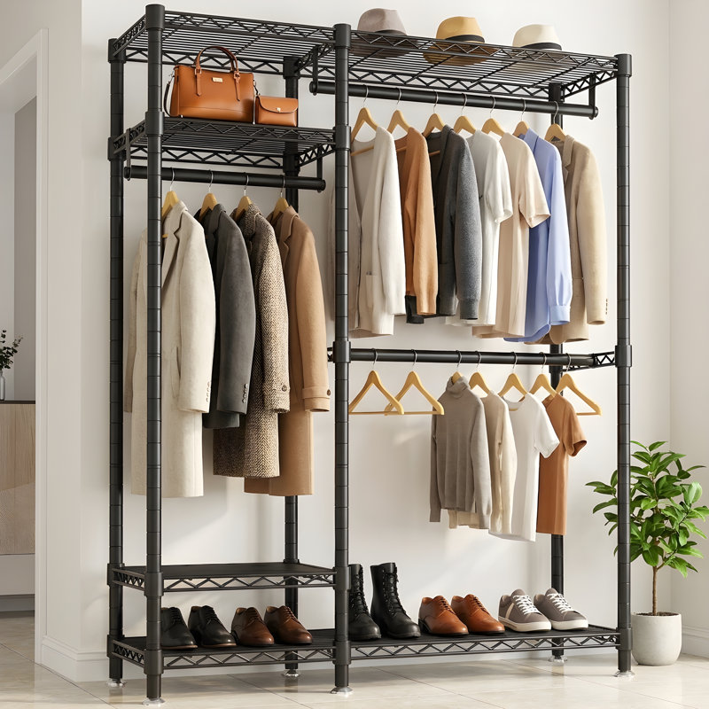 76.38"H Heavy‑Duty Open Closet Garment Rack