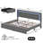 Upholstered Bed Frame with Adjustable Charged LED Headboard and Storage Drawers-74603267-74603270