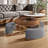 Lift-Top Extendable Frame Coffee Table Included 3 Stools，Round Coffee Table with Storage