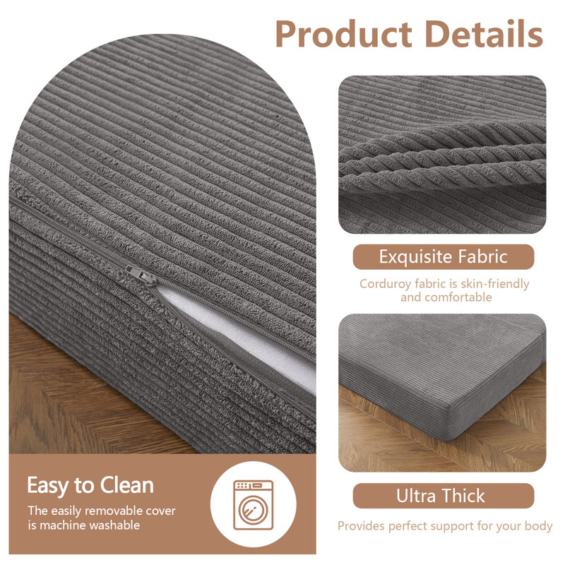 Canapé-lit Corduroy, Twin, Corduroy Gray