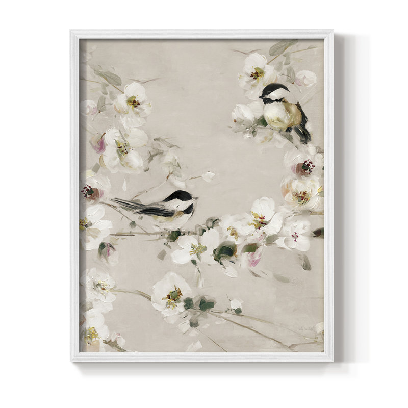 «Sweet Song Duo I», reproduction encadrée - bois massif, H 15 po x l 12 po, Blanc
