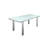 Pangea Home Bella 6-Person Aluminum Modern Outdoor Furniture with Quick-Dry Rope Chairs & Tempered Glass Tabletop in White-1729672419