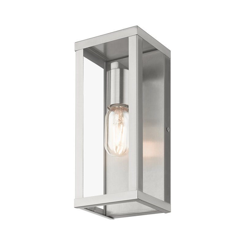 Applique murale en acier Eyoas, Nickel brossé, H 11 po x l 4,5 po x P 3,95 po