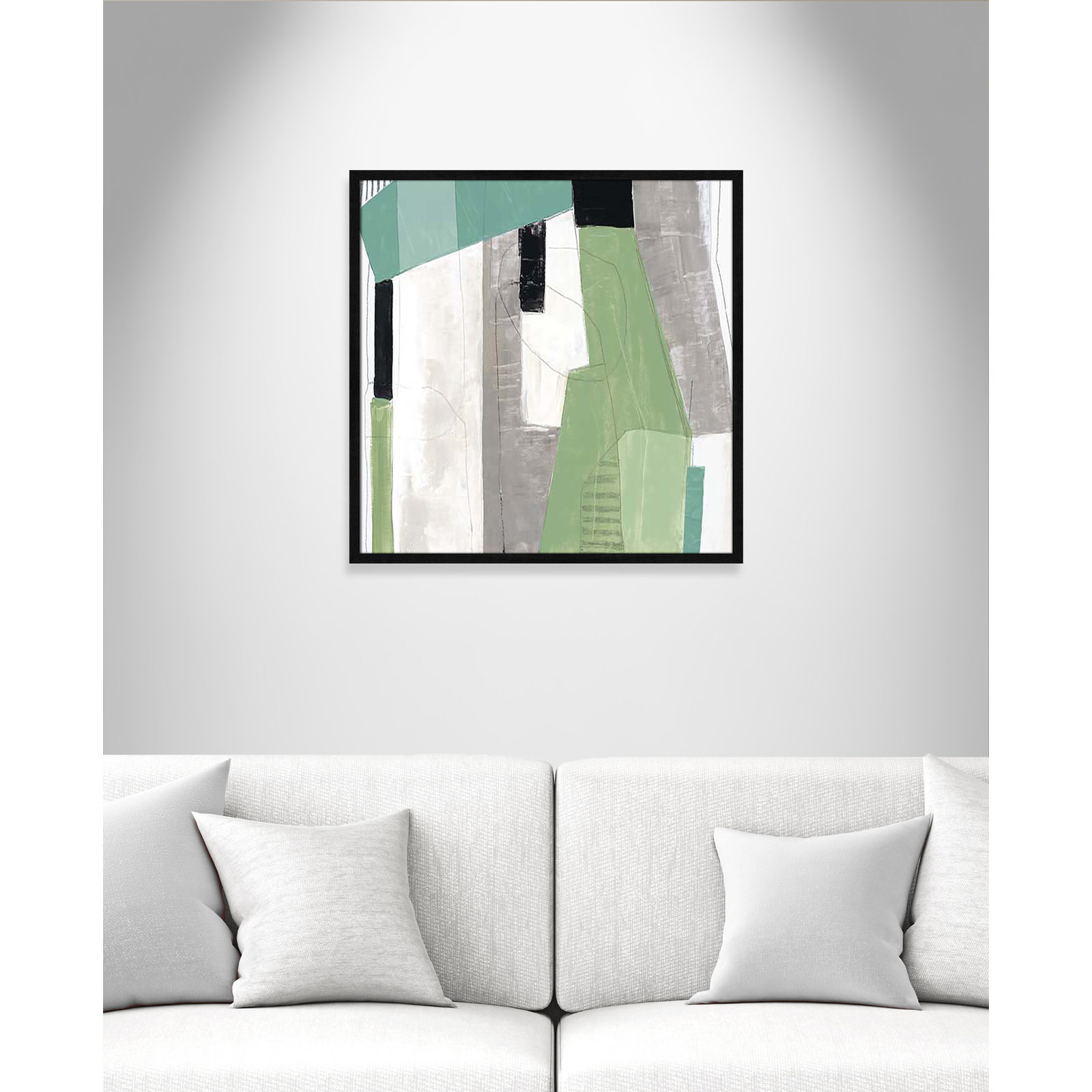Evergreen Essence I by Tom Reeves, Black Slim Framed, 27.5" H x 27.5" W x 1.25" D