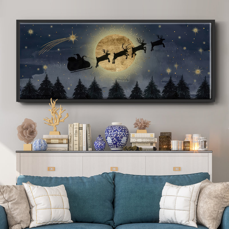Santas Ride- Framed Canvas, 20" H x 50" W