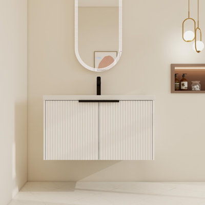 36" Wall-Mounted Single Bathroom Vanity Set