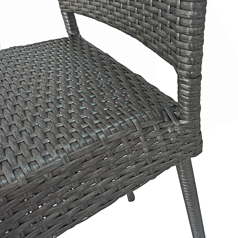 Ensemble de 2 tabourets de bar sans accoudoirs pour l'extérieur, Gray