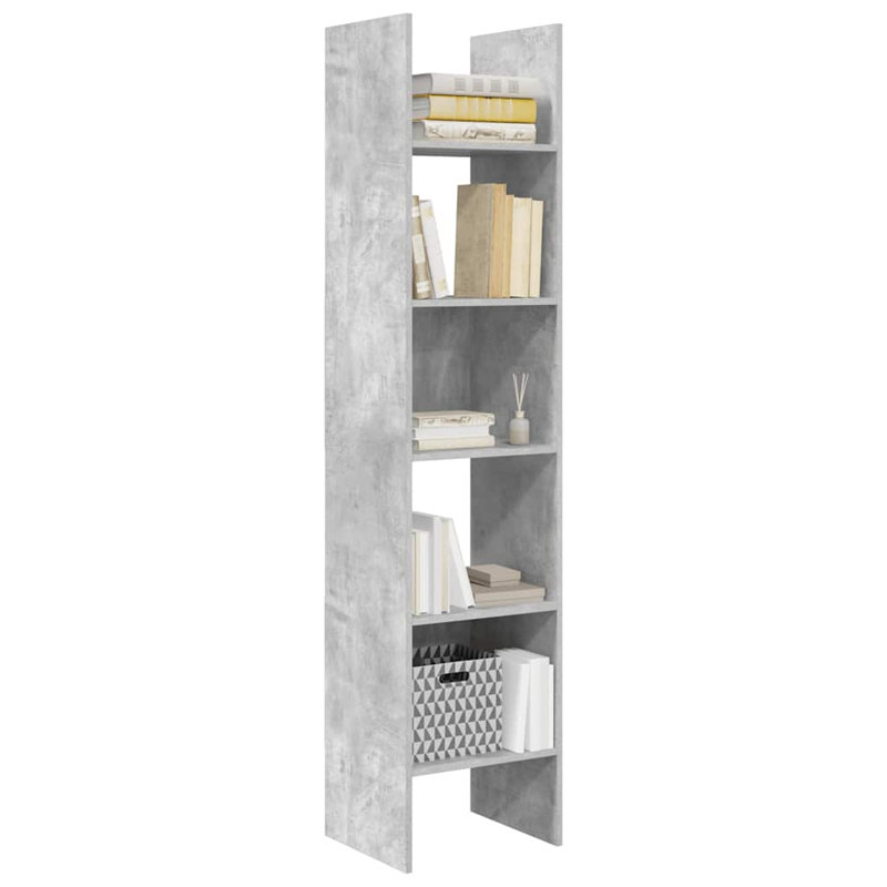 Dorith 180cm H Standard Bookcase, Concrete Grey, 180cm H x 40cm W x 35cm D